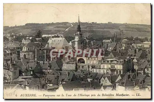 Cartes postales Auxerre Panorama sur la Tour de l'Horloge pris du Belvedere Manifacier
