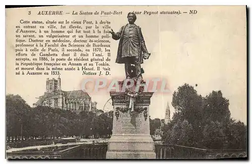 Ansichtskarte AK Auxerre la Statue de Paul Bert par Peynot statuaire cette statue situee sur le vieux Pont a droi