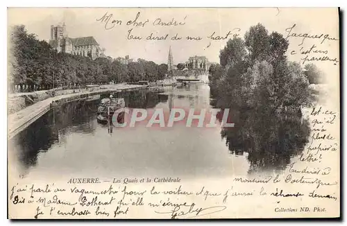 Ansichtskarte AK Auxerre les Quais et la Cathedrale