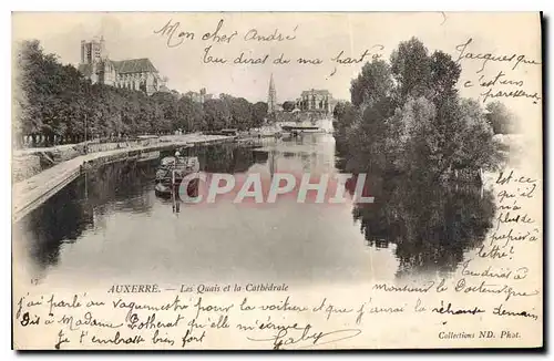 Cartes postales Auxerre les Quais et la Cathedrale