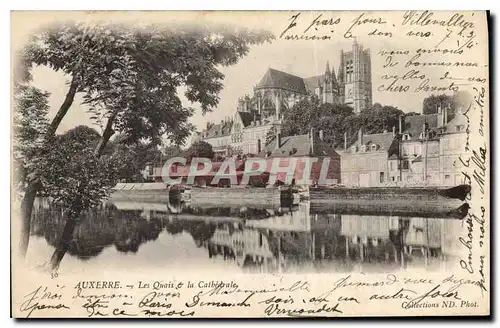 Cartes postales Auxerre les Quais et la Cathedrale