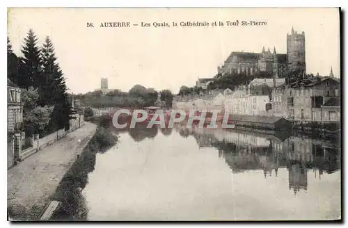 Cartes postales Auxerre les Quais la Cathedrale et la tour St Pierre