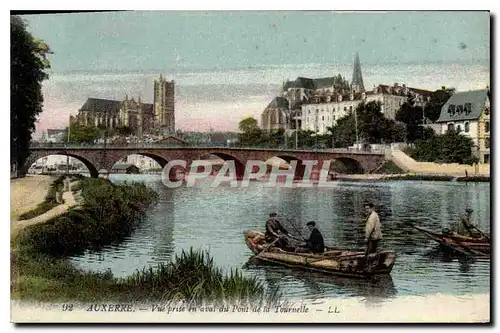 Cartes postales Auxerre vue prise en aval du pont de la Tournelle Bateau