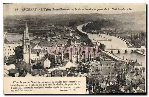 Cartes postales Auxerre l'Eglise Saint Germain et le Pont Neuf vue prise de la Cathedrale