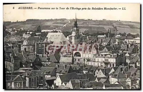 Cartes postales Auxerre Panorama sur la Tour de l'Horloge pris du Belvedere Manifacier