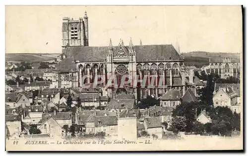 Ansichtskarte AK Auxerre la Cathedrale vue de l'Eglise Saint Pierre