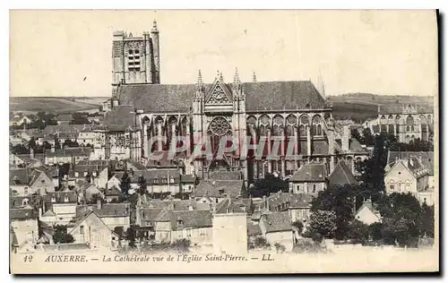 Cartes postales Auxerre la Cathedrale vue de l'Eglise Saint Pierre
