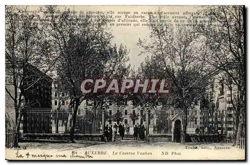 Cartes postales Auxerre la Caserne Vauban Militaria