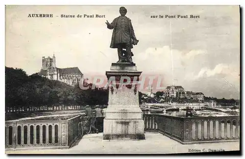 Cartes postales Auxerre statue de Paul Bert sur le Pont Paul Bert