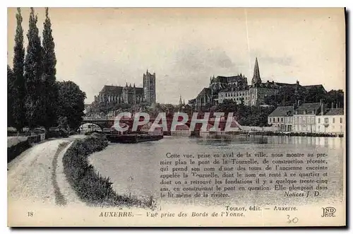 Cartes postales Auxerre vue prise des Bords de l'Yonne