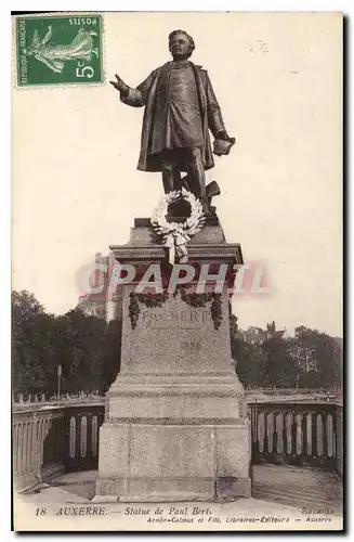 Cartes postales Auxerre statue de Paul Bert