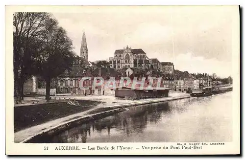 Ansichtskarte AK Auxerre les Bords de l'Yonne vue prise du Pont Paul Bert