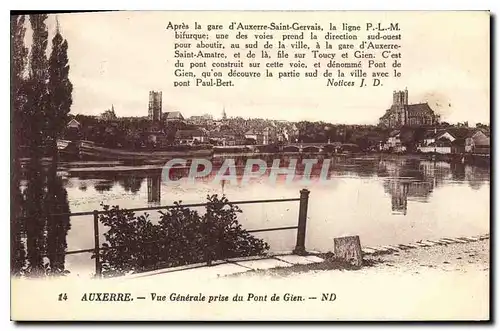 Cartes postales Auxerre vue generale prise du Pont de Gien