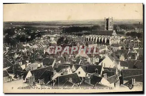 Cartes postales Auxerre vue prise du Belvedere Manifacier vers l'eglise Saint Pierre