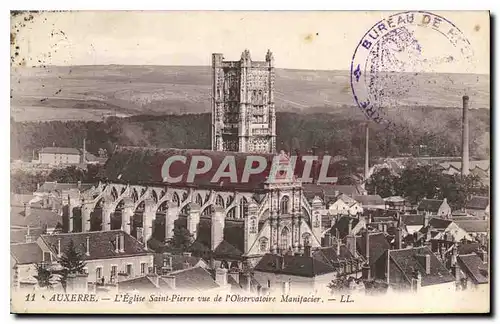 Cartes postales Auxerre l'eglise Saint Pierre vue de l'Observatoire Manifacier