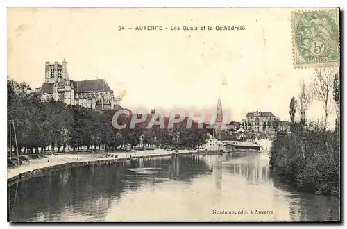 Ansichtskarte AK Auxerre les Quais et la Cathedrale