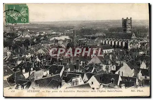 Cartes postales Auxerre vue prise du Belvedere Manifacier vers l'Eglise Saint Pierre