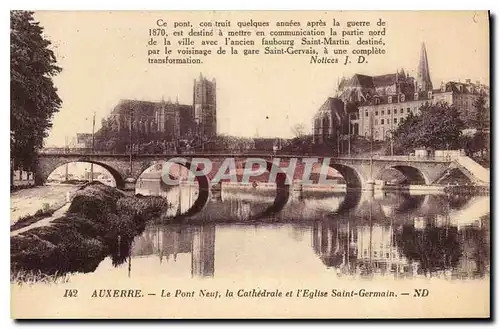 Cartes postales Auxerre le Pont Neuf la Cathedrale et l'eglise Saint Germain