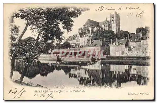 Cartes postales Auxerre les Quais et la Cathedrale