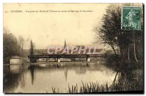 Cartes postales Auxerre vue prise des Bords de l'Yonne en amont du Barrage du Batardeau