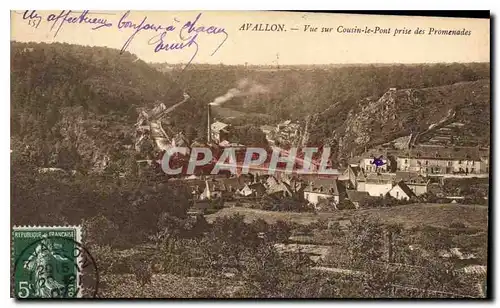 Ansichtskarte AK Avallon Vue sur Cousin le Pont prise des Promenades