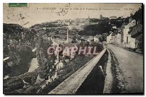 Cartes postales Avallon Vue sur la Ville et le Faubourg de Cousin le Pont