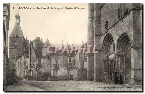 Cartes postales Avallon La Tour de l'Horloge et l'Eglise St Lazare