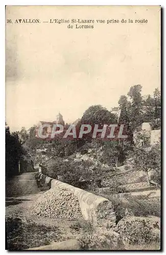 Cartes postales Avallon L'Eglise St Lazare vue prise de la Route de Lormes