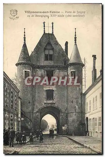 Cartes postales Villeneuve sur Yonne Porte de Joigny ou de Bourgogne cote interieur