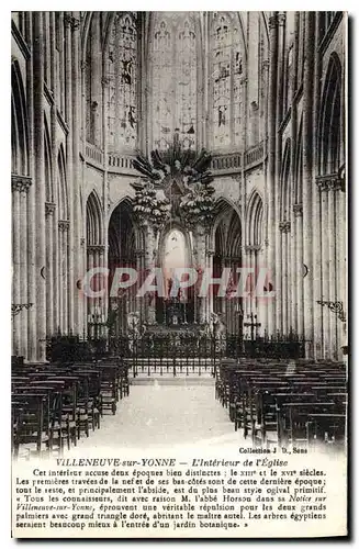 Cartes postales Villeneuve sur Yonne L'Interieur de l'Eglise