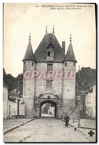 Cartes postales Villeneuve sur Yonne Porte de Sens cote interieur