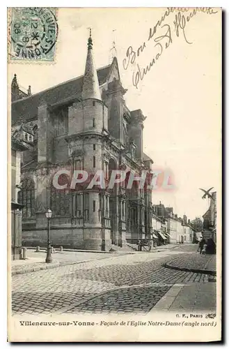 Ansichtskarte AK Villeneuve sur Yonne Facade de l'Eglise Notre Dame angle nord