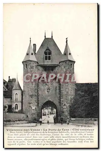 Cartes postales Villeneuve sur Yonne La Porte de Sens Cote exterieur