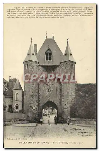 Cartes postales Villeneuve sur Yonne Porte de Sens Cote exterieur