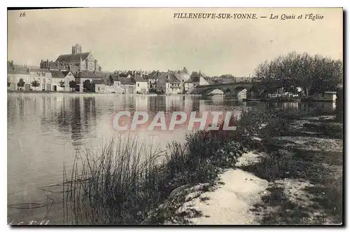 Ansichtskarte AK Villeneuve sur Yonne Les Quais et l'eglise