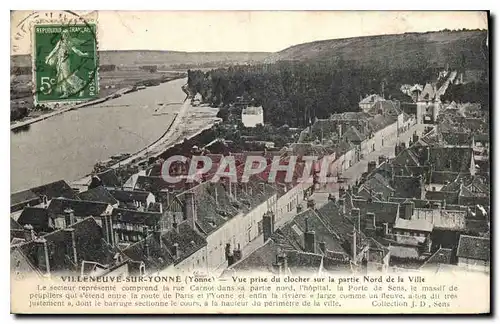 Cartes postales Villeneuve sur Yonne Yonne Vue prise du Clocher sur la partie Nord de la Ville