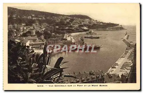 Cartes postales Nice Vue generale sur le Port et le Mont Boron Bateaux