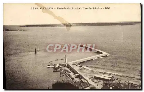 Cartes postales Cannes Entree du Port et Iles de Lerins