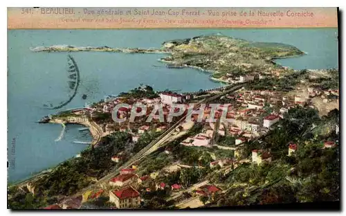 Cartes postales Beaulieu Vue generale et Saint Jean Cap Ferrat Vue prise de la Nouvelle Corniche