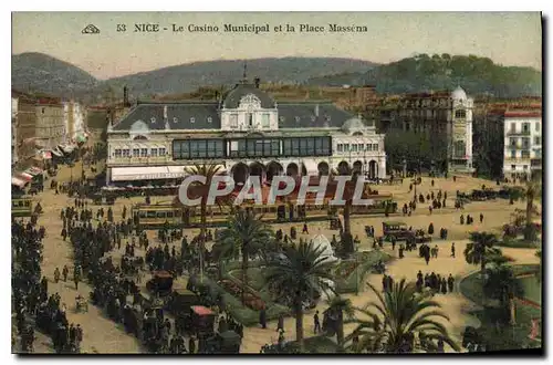 Cartes postales Nice Le Casino Municipal et la Place Massena Tramway