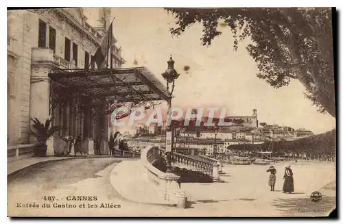 Cartes postales Cannes Entree du Casino et les Allees