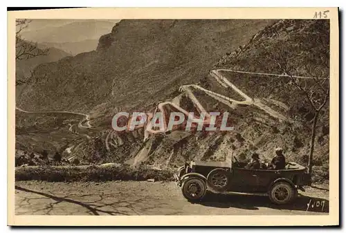 Cartes postales Route de Nice a Sospel Les Lacets du Col de Braus A M Automobile