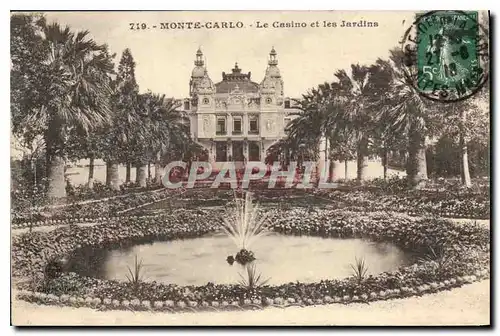 Cartes postales Monte Carlo Le Casino et les Jardins