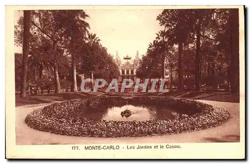 Cartes postales Monte Carlo Les Jardins et le Casino