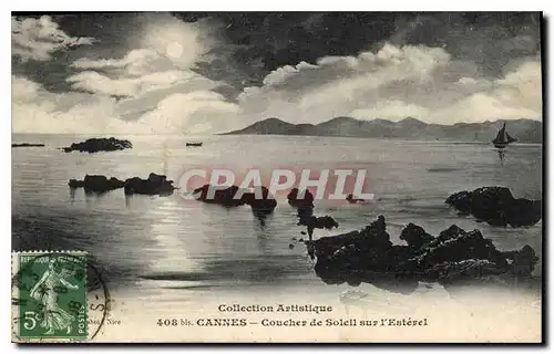 Ansichtskarte AK Collection Artistique Cannes Coucher de Soleil sur l'Esterel