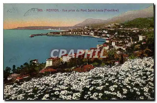 Ansichtskarte AK Menton Vue prise du Pont Saint Louis Frontiere