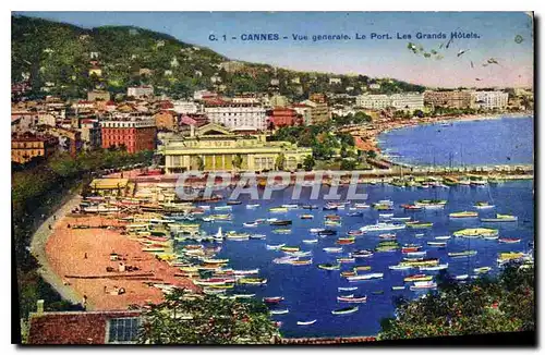 Cartes postales Cannes Vue generale Le Port Les Grands Hotels