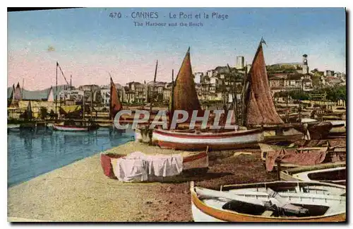 Cartes postales Cannes Le Port et la Plage Bateaux