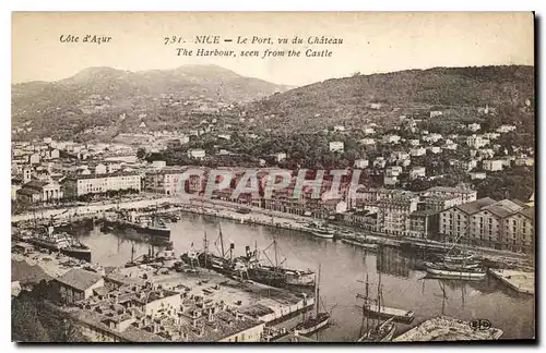 Ansichtskarte AK Cote d'Azur Nice le Port vu du Chateau Bateau