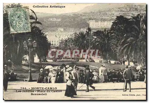 Cartes postales Collection Artistique Monte Carlo Les Jardins Place du Casino Beausoleil